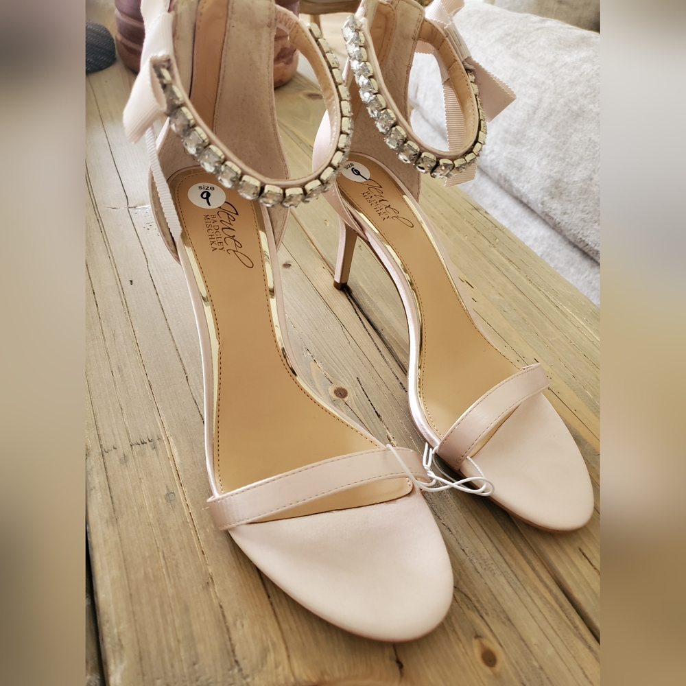 Jewel Badgley Mischka Rhinestone Dress open Toe Pumps, Women's Size 9 M $129 - Picture 5 of 8